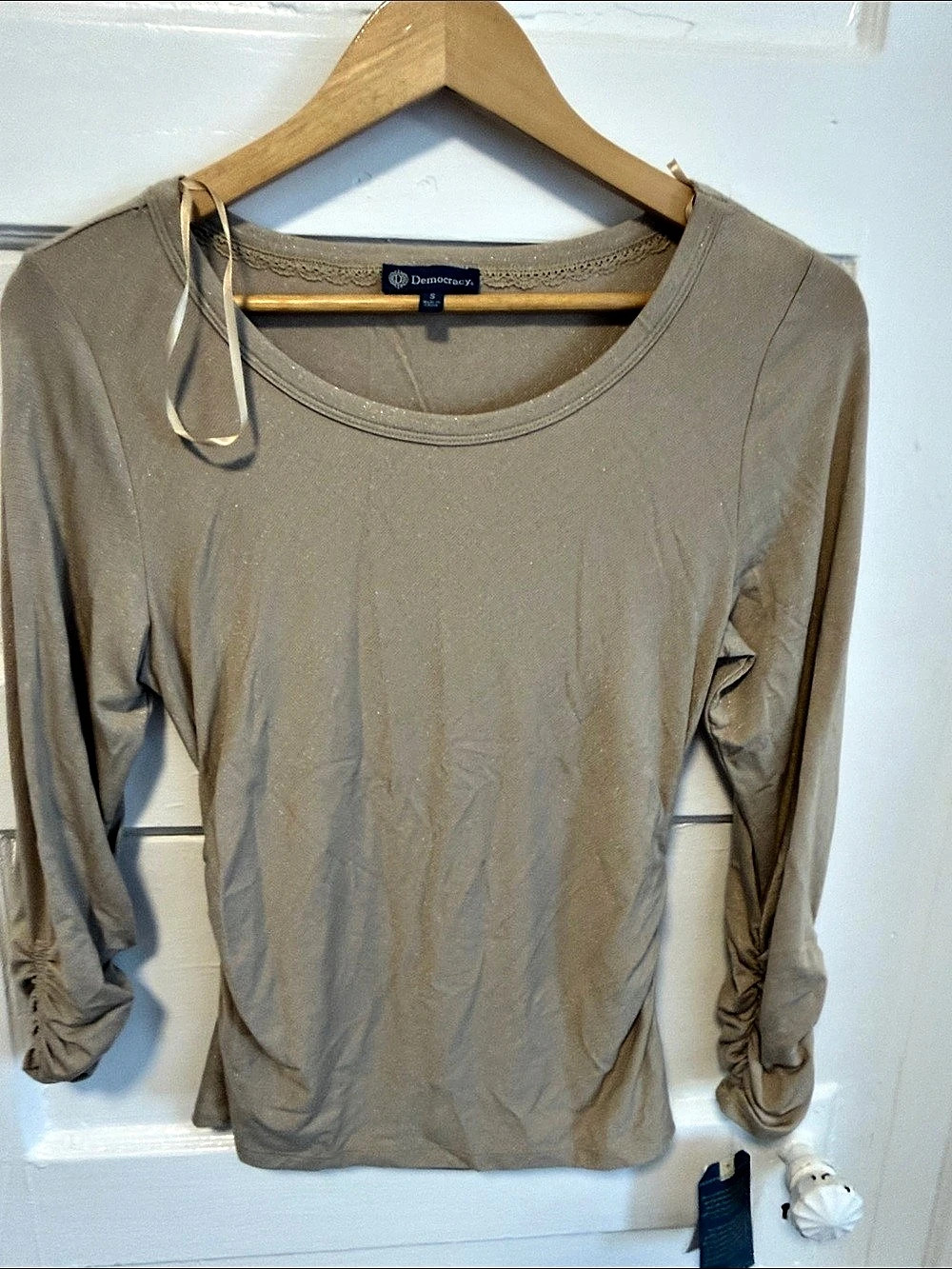 Democracy Long Sleeve Top in Brown Size Small NWT
